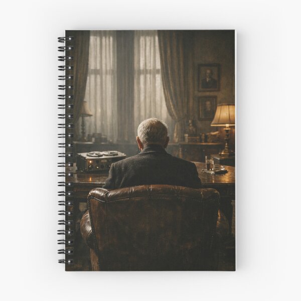 Item preview, Victorian Study with Elderly Man Recording Dark Literary Gothic Interior Wall Art designed and sold by Element Horizon Studio.