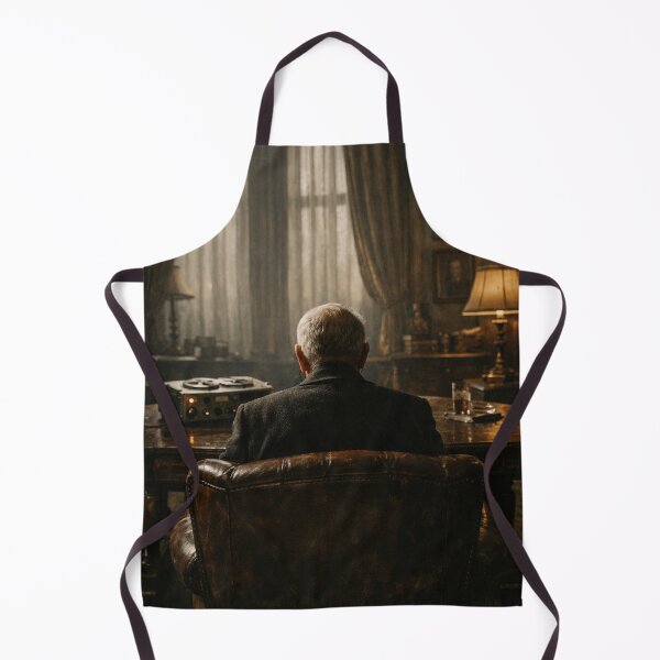Item preview, Victorian Study with Elderly Man Recording Dark Literary Gothic Interior Wall Art designed and sold by Element Horizon Studio.