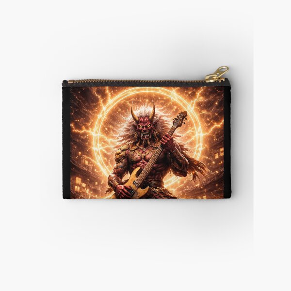 Item preview, Neo edo rock-Raijin Ascendant – Thunder God Oni Bassist | Edo Noir Dark Fantasy Art designed and sold by EDO NOIR SOCIETY.