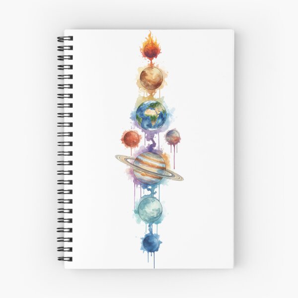 Artikelvorschau, Watercolor Solar System Planets - Vertical Aesthetic Space Art entworfen und verkauft von Artskit.
