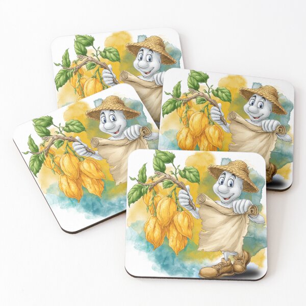 Item preview, Cute Cocoa Farmer Mascot – Tropical Cacao Pod Cartoon Kitchen Wall Art designed and sold by ChenEngEng.