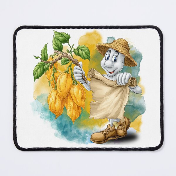 Item preview, Cute Cocoa Farmer Mascot – Tropical Cacao Pod Cartoon Kitchen Wall Art designed and sold by ChenEngEng.