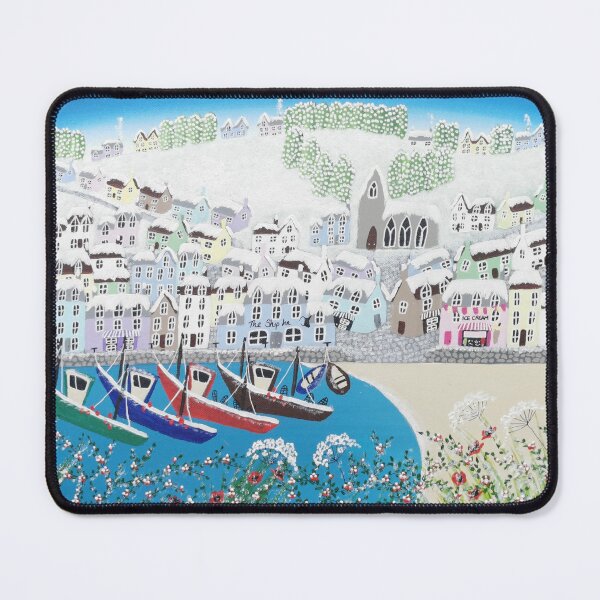 Item preview, Somewhere To Come Home To winter snow naive artwork designed and sold by ElisaTruemanArt.
