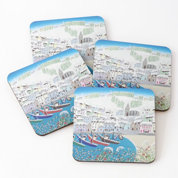 Item preview, Somewhere To Come Home To winter snow naive artwork designed and sold by ElisaTruemanArt.