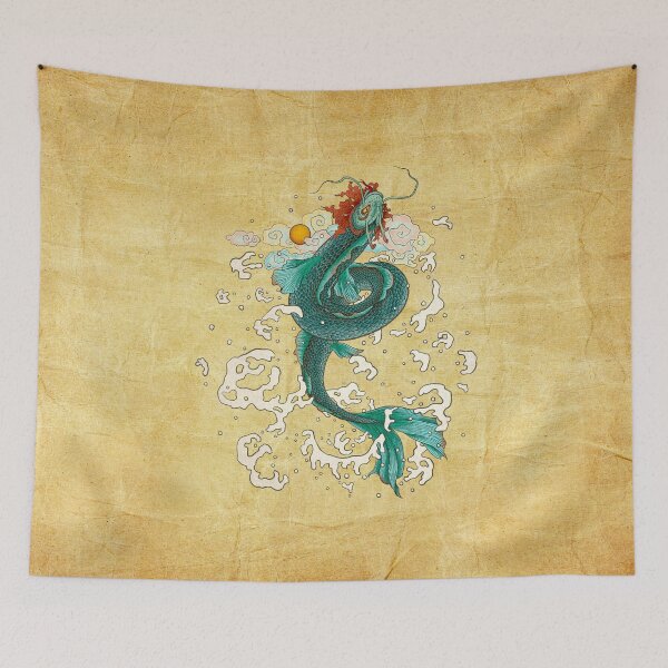 Item preview, The Sacred Metamorphosis: Azure Dragon Rising designed and sold by QamarART Paintings.