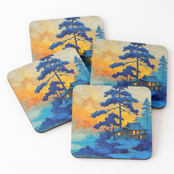 Item preview, Golden Dusk Over Blue Pine Sanctuary designed and sold by IRRI_3212.