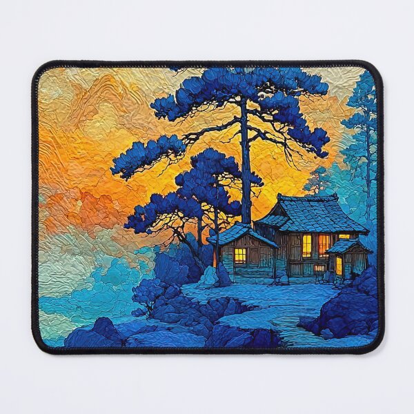 Item preview, Golden Dusk Over Blue Pine Sanctuary designed and sold by IRRI_3212.