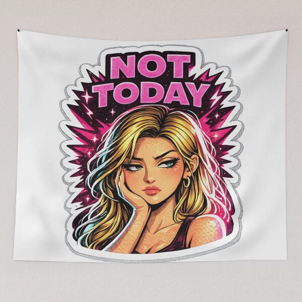 Item preview, Not Today Glam Portrait Sticker designed and sold by lorand-designs.