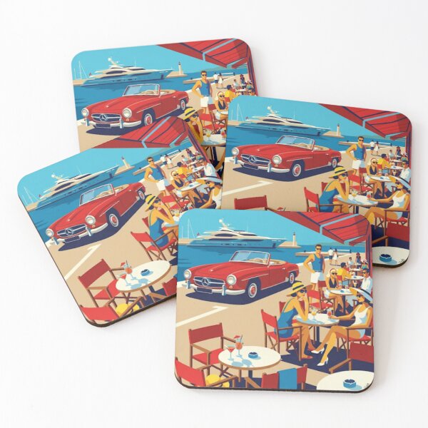 Item preview, Saint-Tropez – French Riviera Neo-Retro Illustration designed and sold by jlg-creative.