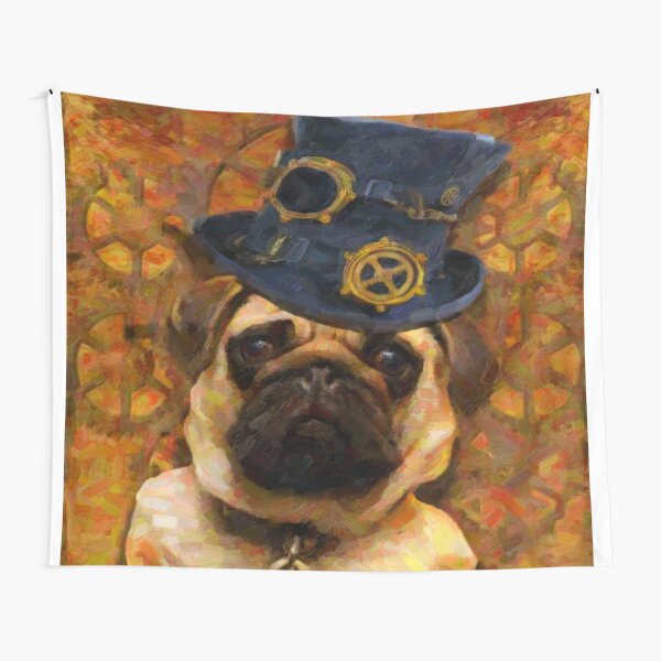 Cute Steampunk Dog Tapestries Redbubble - spy pugs roblox