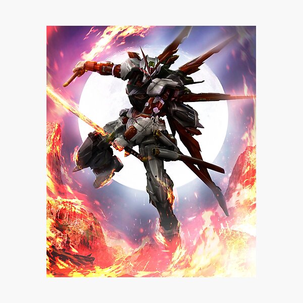 Item preview, full colour sengoku Astray Red Frame on fire japan temple designed and sold by sabartgunpla.