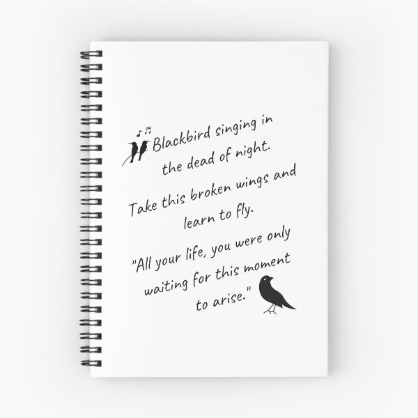 Artikelvorschau, Amsel singt mitten in der Nacht, Amsel Beatles, Beatles Lyrics Hippie, Musikliebhaber Geschenk entworfen und verkauft von sirina2796.