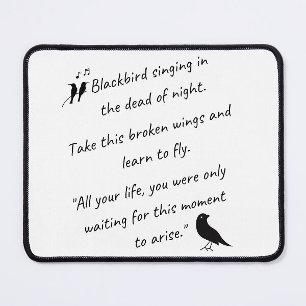Item preview, Blackbird Singing In The Dead Of Night, Blackbird Beatles, Beatles Lyrics Hippie, Music Lovers Gift designed and sold by sirina2796.