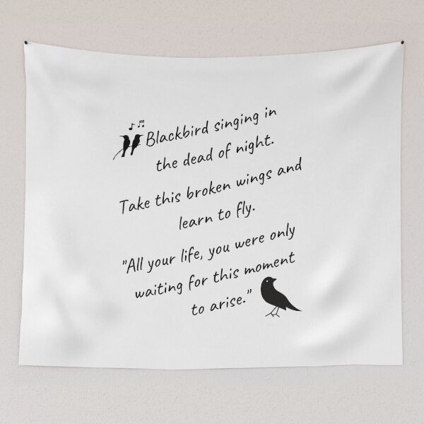 Item preview, Blackbird Singing In The Dead Of Night, Blackbird Beatles, Beatles Lyrics Hippie, Music Lovers Gift designed and sold by sirina2796.
