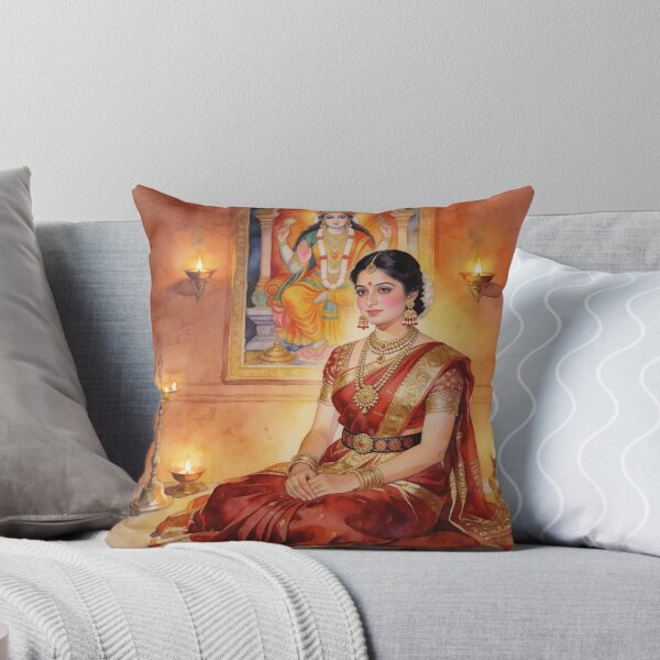 Item preview, Divine Grace: Indian Woman in Prayer Watercolor designed and sold by HustleHue.