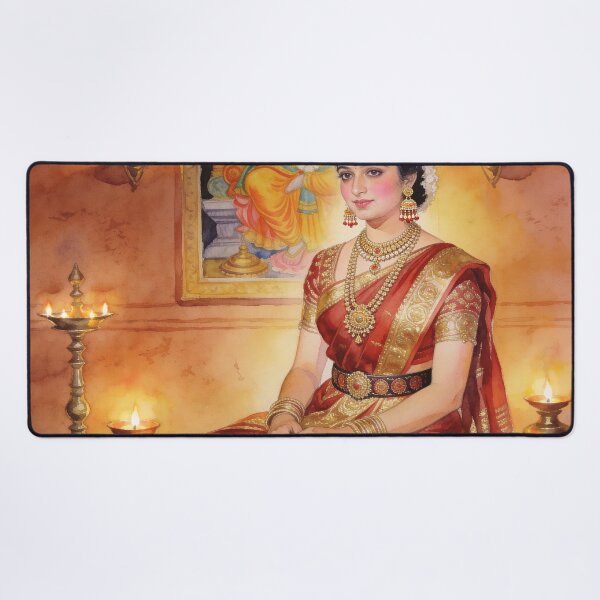 Item preview, Divine Grace: Indian Woman in Prayer Watercolor designed and sold by HustleHue.