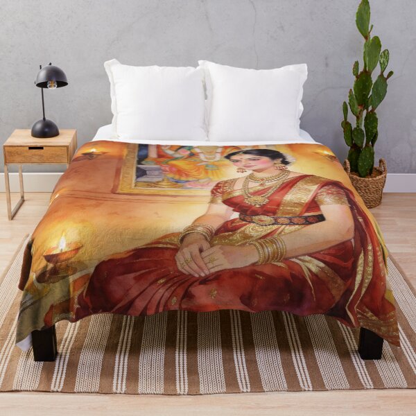 Item preview, Divine Grace: Indian Woman in Prayer Watercolor designed and sold by HustleHue.