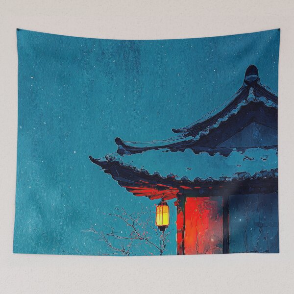 Item preview, Midnight Sanctuary Under Falling Snow designed and sold by IRRI_3212.