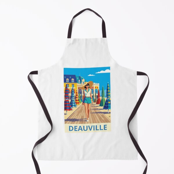 Item preview, Deauville – Beach Promenade Neo-Retro Illustration designed and sold by jlg-creative.