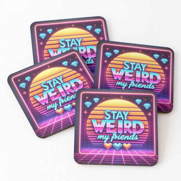 Item preview, Neon Stay Weird Pixel Heart Sign designed and sold by Artist Bishhnu Banerji.