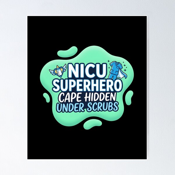 Item preview, Nicu superhero. Cape hidden under scrubs | NICU Nurse designed and sold by SocialStaticz.