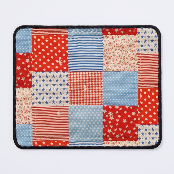 Item preview, Red and Light Blue Square Nine-Patch designed and sold by Miss Sherry's Home.