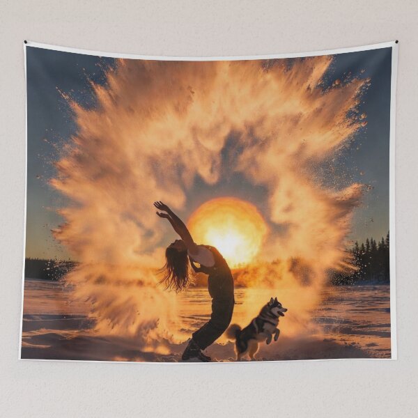 Item preview, Golden Arctic Freedom – Winter Sunset Energy designed and sold by PixelVibe782.