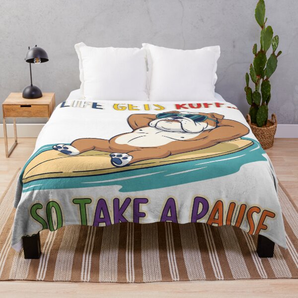 Item preview, Retro summer bulldog wearing sunglass take a pause surfer illustration. designed and sold by LineLoo.