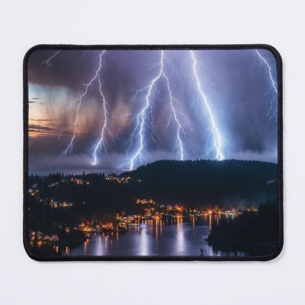 Item preview, Electric Fury – Lightning Over the Fjord designed and sold by PixelVibe782.