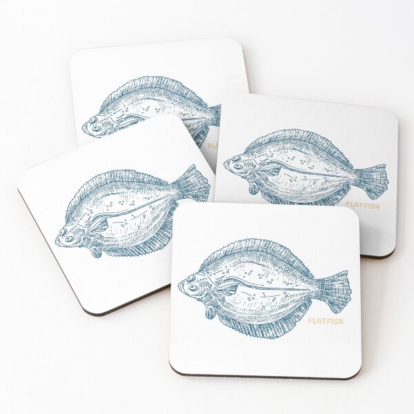 Item preview, Vintage Flatfish Illustration designed and sold by mcraft studio.