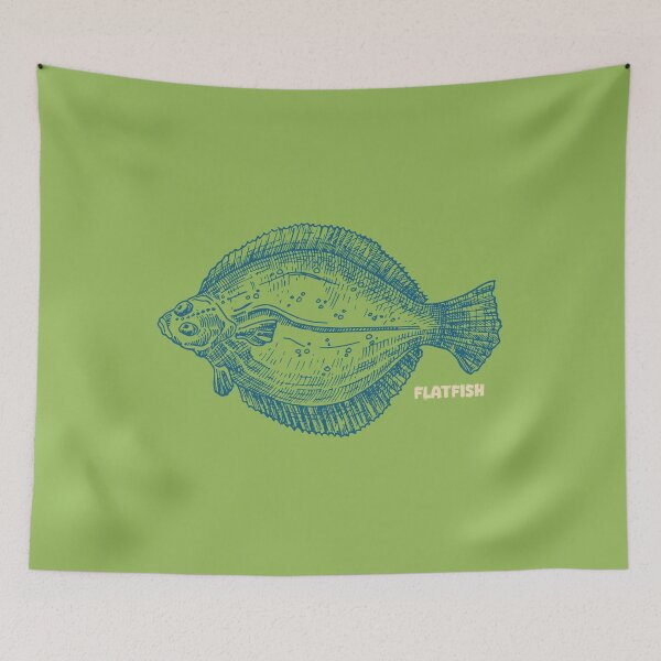 Item preview, Vintage Flatfish Illustration designed and sold by mcraft studio.