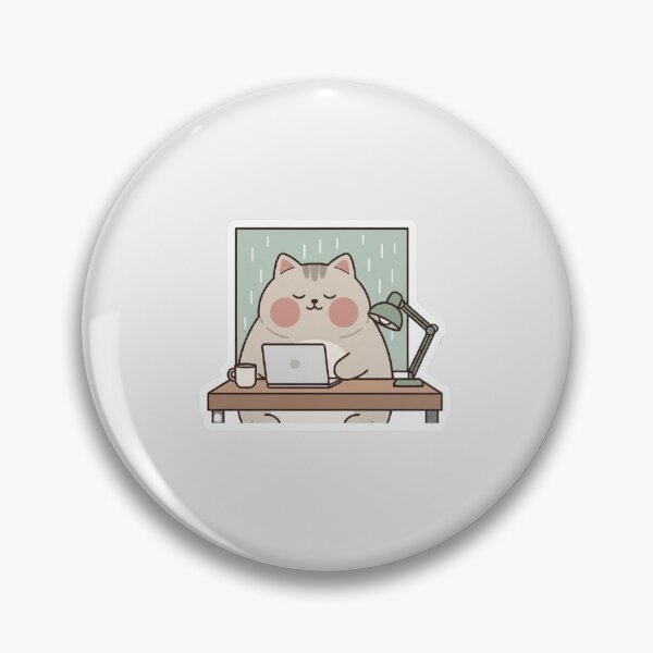 Item preview, Rainy Study Desk Cat Cozy Aesthetic Sticker designed and sold by Tyzuu.