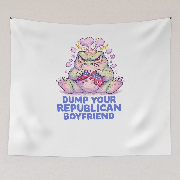 Item preview, Dump Your Republican Boyfriend Angry Cartoon Political Quote designed and sold by Aryabek.