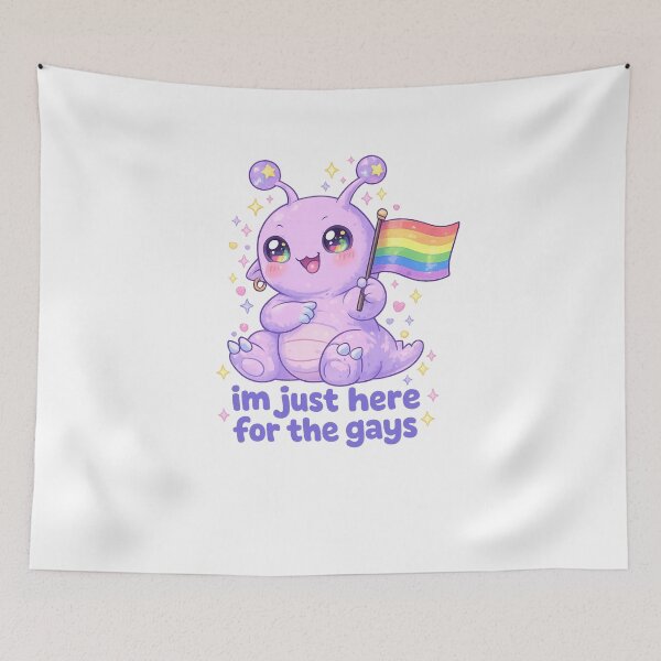 Item preview, I’m Just Here for the Gays Cute Alien Pride Quote designed and sold by Aryabek.