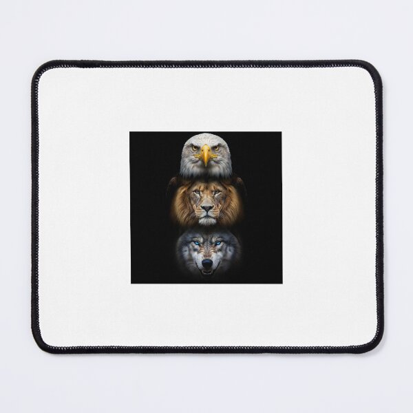 Item preview, Eagle Lion Wolf Trio – Powerful Animal Spirit Artwork designed and sold by TrendTonic1.