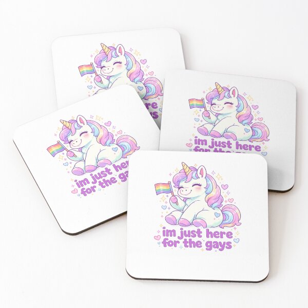Item preview, I’m Just Here for the Gays Pastel Unicorn Pride Quote designed and sold by Aryabek.