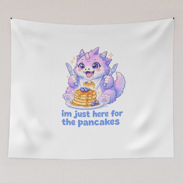 Item preview, I’m Just Here for the Pancakes Cute Breakfast Monster Quote designed and sold by Aryabek.