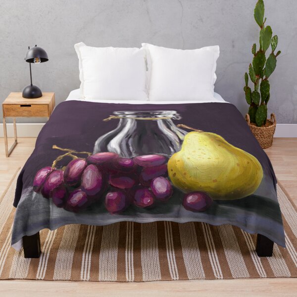 Item preview, Vintage Harvest: Grapes, Pears, and the Glass Jar designed and sold by QamarART Paintings.