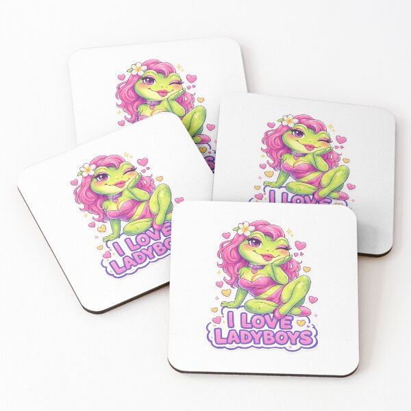 Item preview, I Love Ladyboys Flirty Frog Cartoon Quote designed and sold by Aryabek.