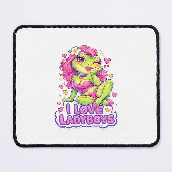 Item preview, I Love Ladyboys Flirty Frog Cartoon Quote designed and sold by Aryabek.