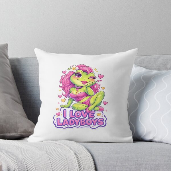 Item preview, I Love Ladyboys Flirty Frog Cartoon Quote designed and sold by Aryabek.
