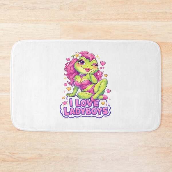 Item preview, I Love Ladyboys Flirty Frog Cartoon Quote designed and sold by Aryabek.