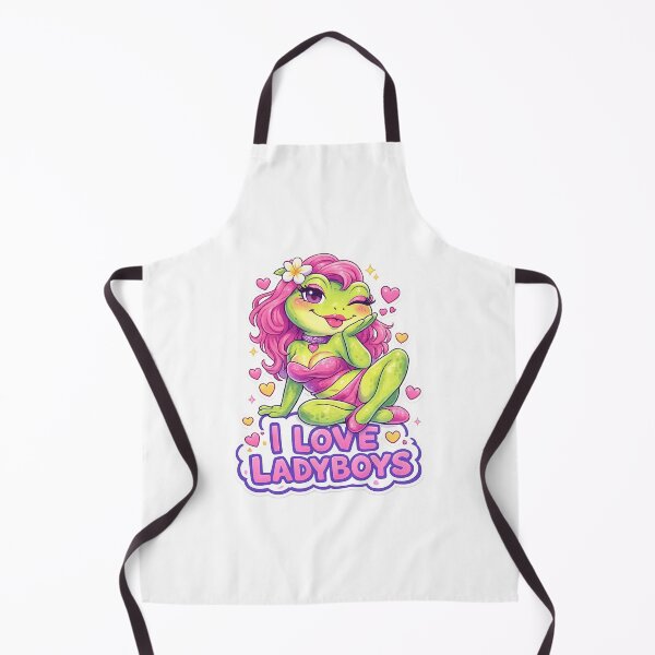 Item preview, I Love Ladyboys Flirty Frog Cartoon Quote designed and sold by Aryabek.