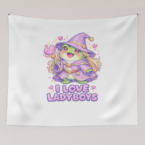 Item preview, I Love Ladyboys Cute Frog Wizard Pride Quote designed and sold by Aryabek.
