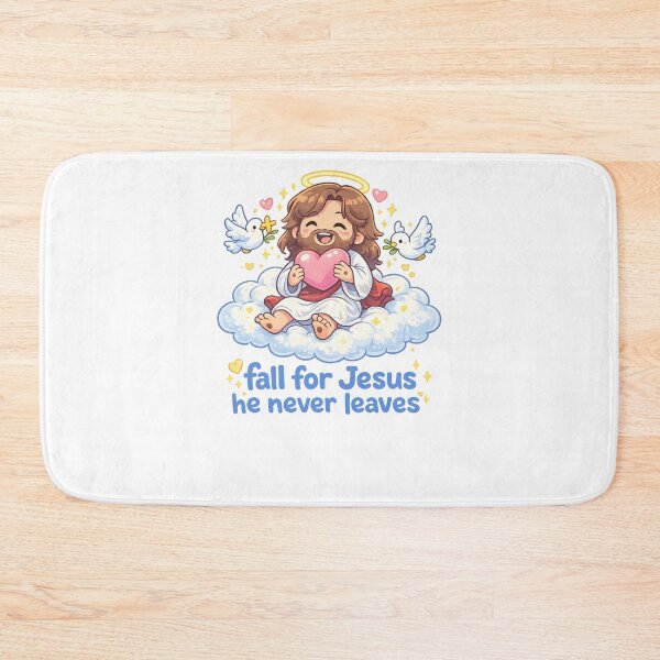 Item preview, Fall for Jesus He Never Leaves Cute Christian Quote designed and sold by Aryabek.
