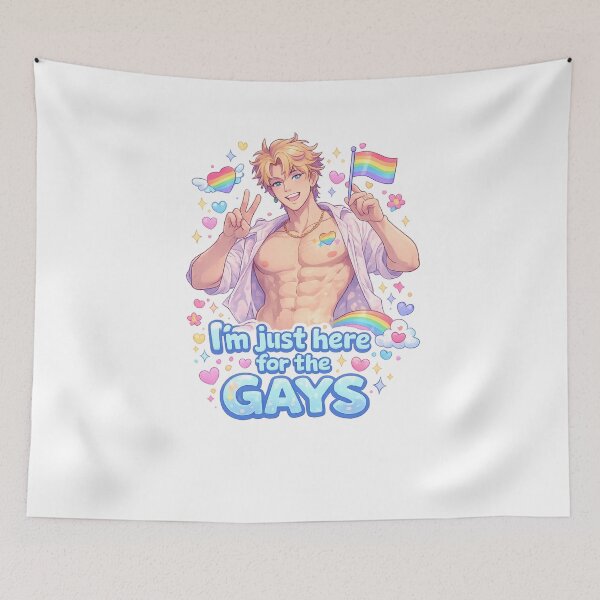 Item preview, I’m Just Here for the Gays Rainbow Pride Quote designed and sold by Aryabek.
