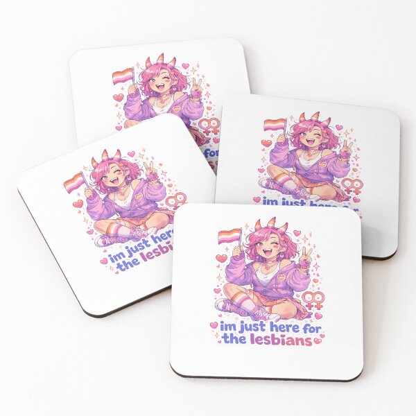 Item preview, I’m Just Here for the Lesbians Whimsical Pride Quote designed and sold by Aryabek.