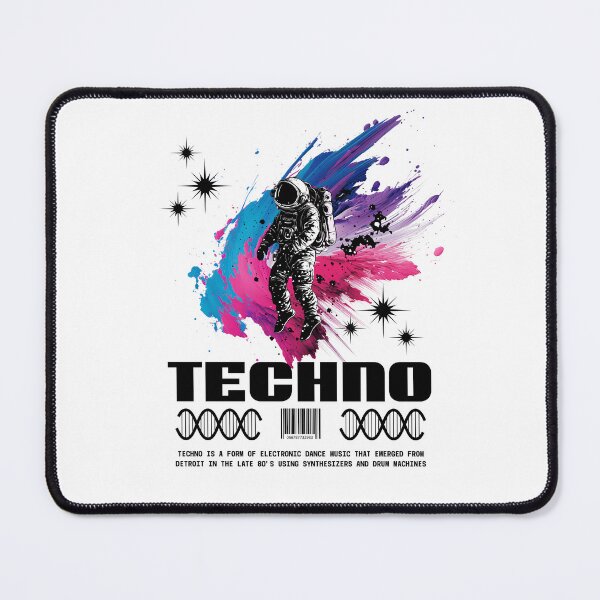 Item preview, TECHNO  - Zero G Space Tech (Black) designed and sold by Discothreadz.