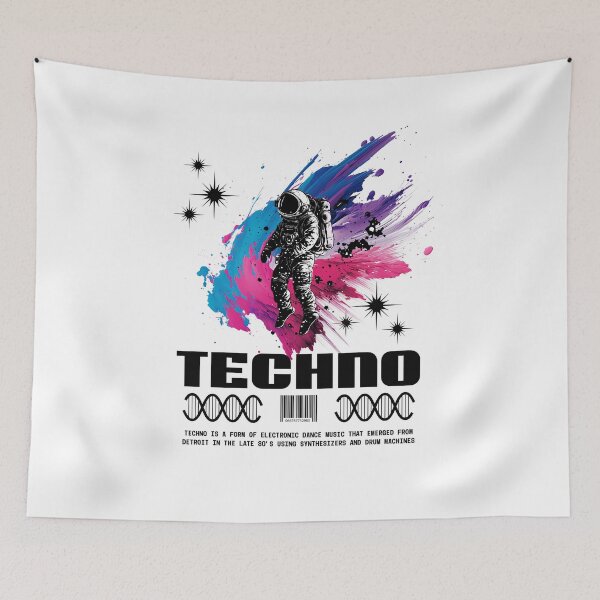 Item preview, TECHNO  - Zero G Space Tech (Black) designed and sold by Discothreadz.