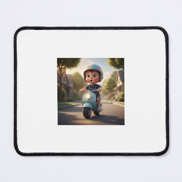 Item preview, Cute Chibi Kid Riding Scooter – Kawaii Cartoon Adventure designed and sold by TrendTonic1.